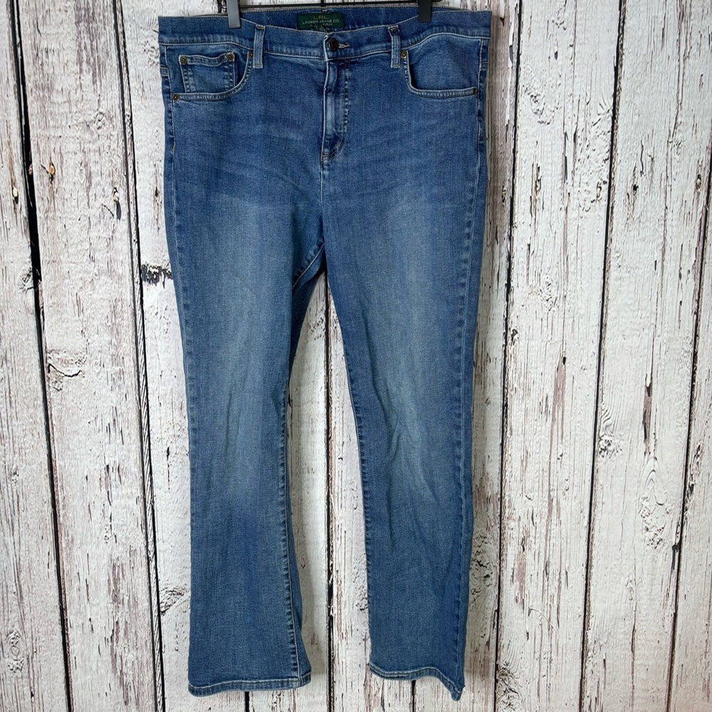 Lauren Ralph Lauren Plus Size 16 Classic Straight Jeans Medium Wash Denim EUC